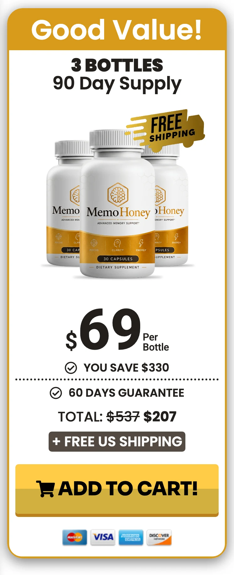 MemoHoney 3 bottles